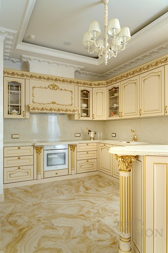 Эксклюзивная кухня 301 RAL WC83 с островом на заказ в Москве | Фабрика Vision